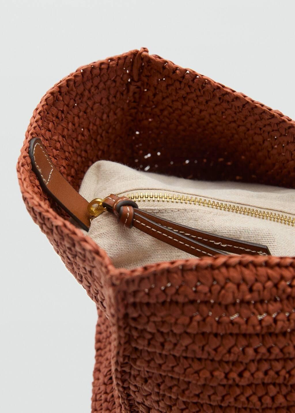 MEDIUM ORANGE Natural fibre double-handle shopping bag, Medium Orange, large image number 4