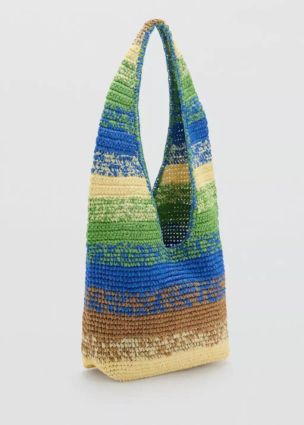 GREEN Natural fibre gradient shopping bag, Green, large image number 0
