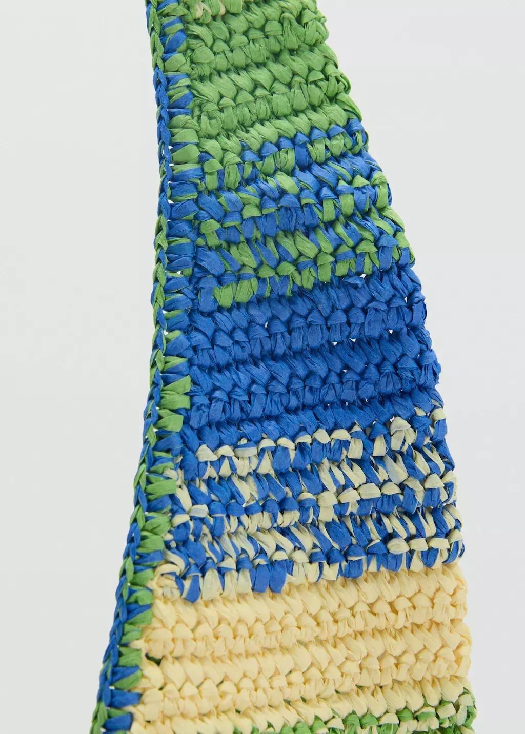 GREEN Natural fibre gradient shopping bag, Green, large image number 2