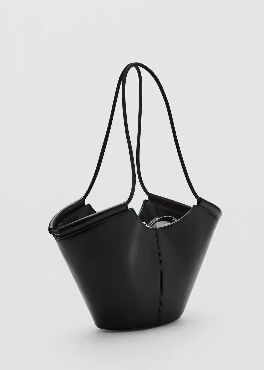 Black Shopper-Style Shoulder Bag, 0201_99, large image number 0