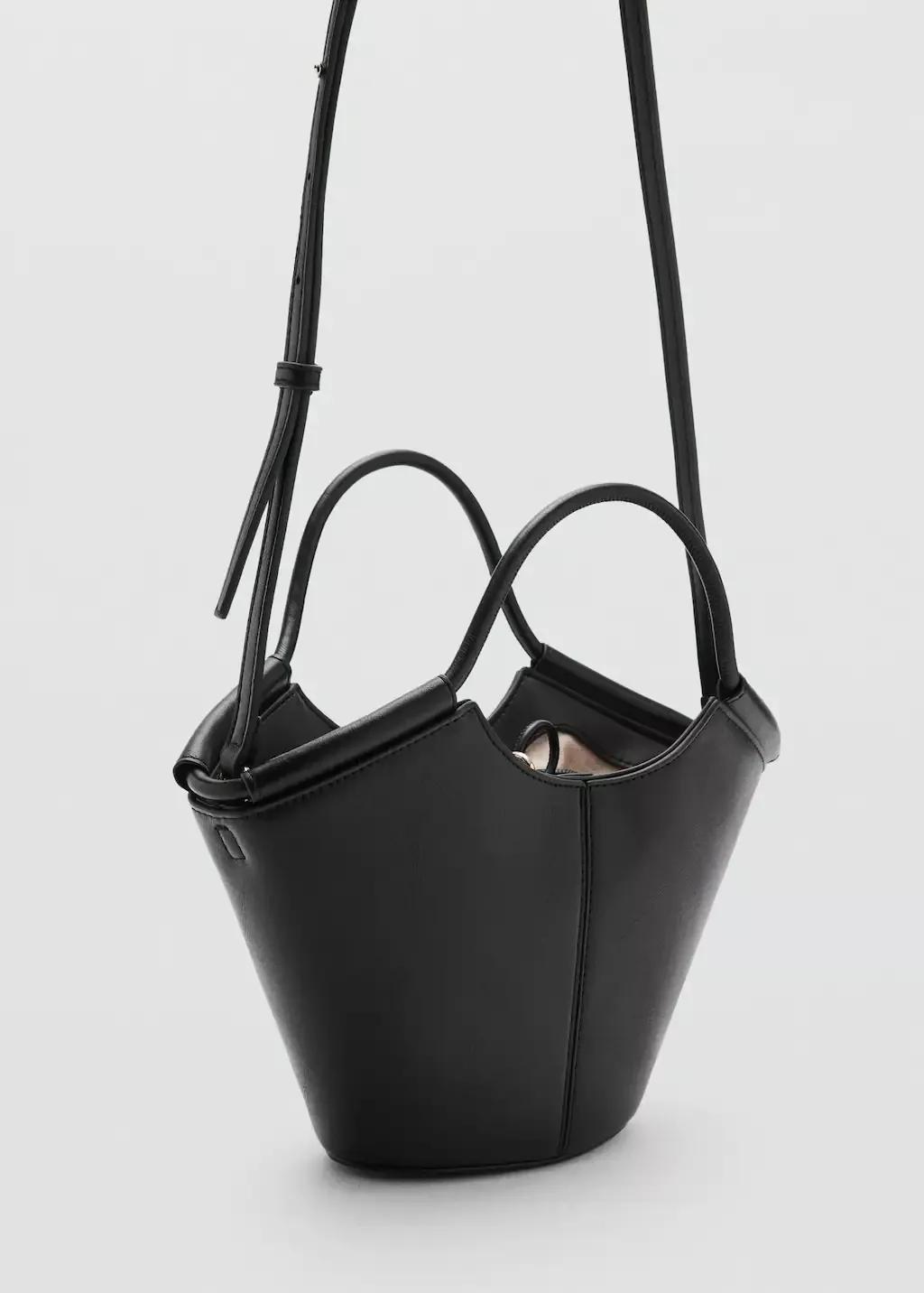 Black Mini Shopper-Style Shoulder Bag, 0201_99, large image number 0