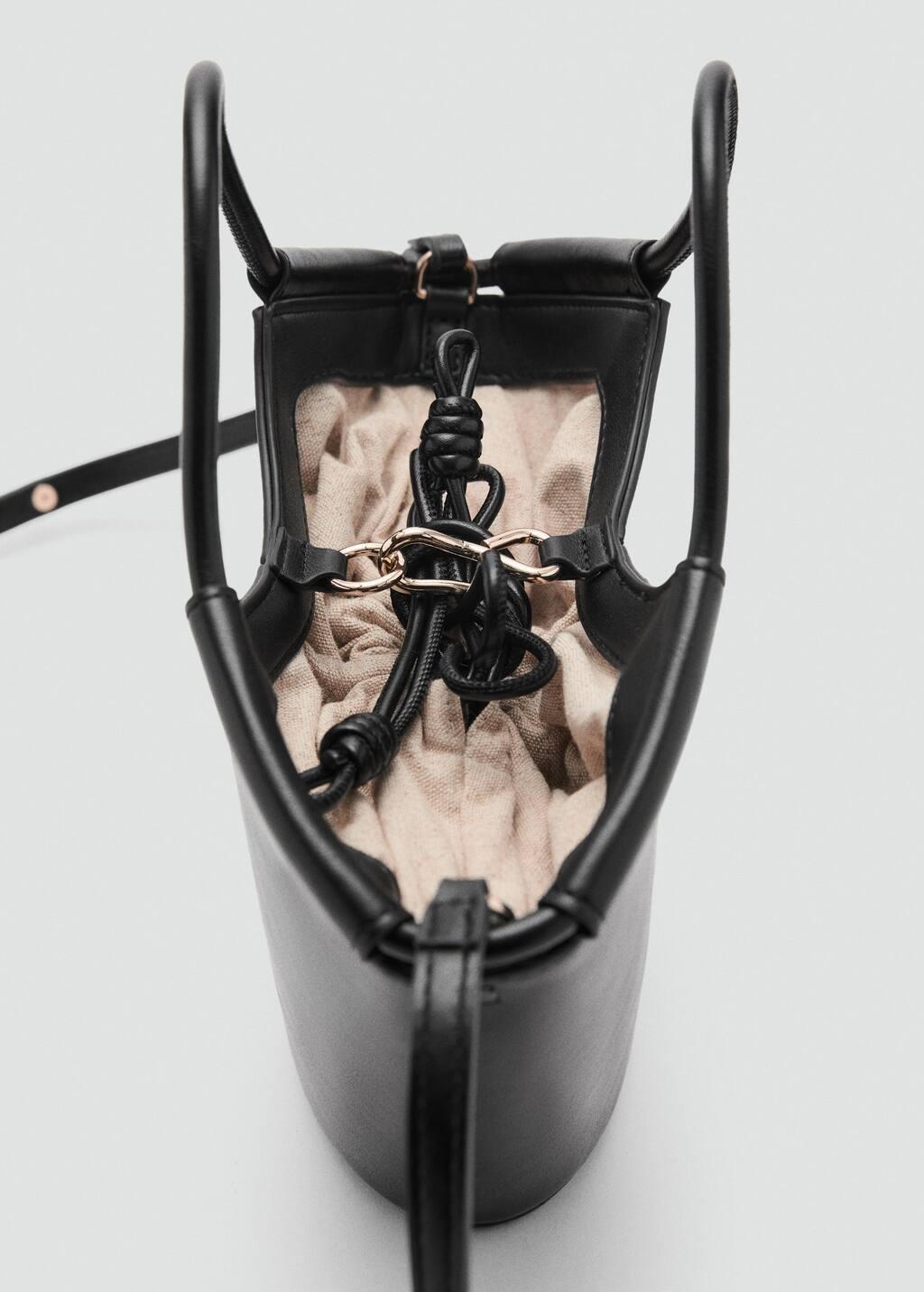 Black Mini Shopper-Style Shoulder Bag, 0201_99, large image number 1