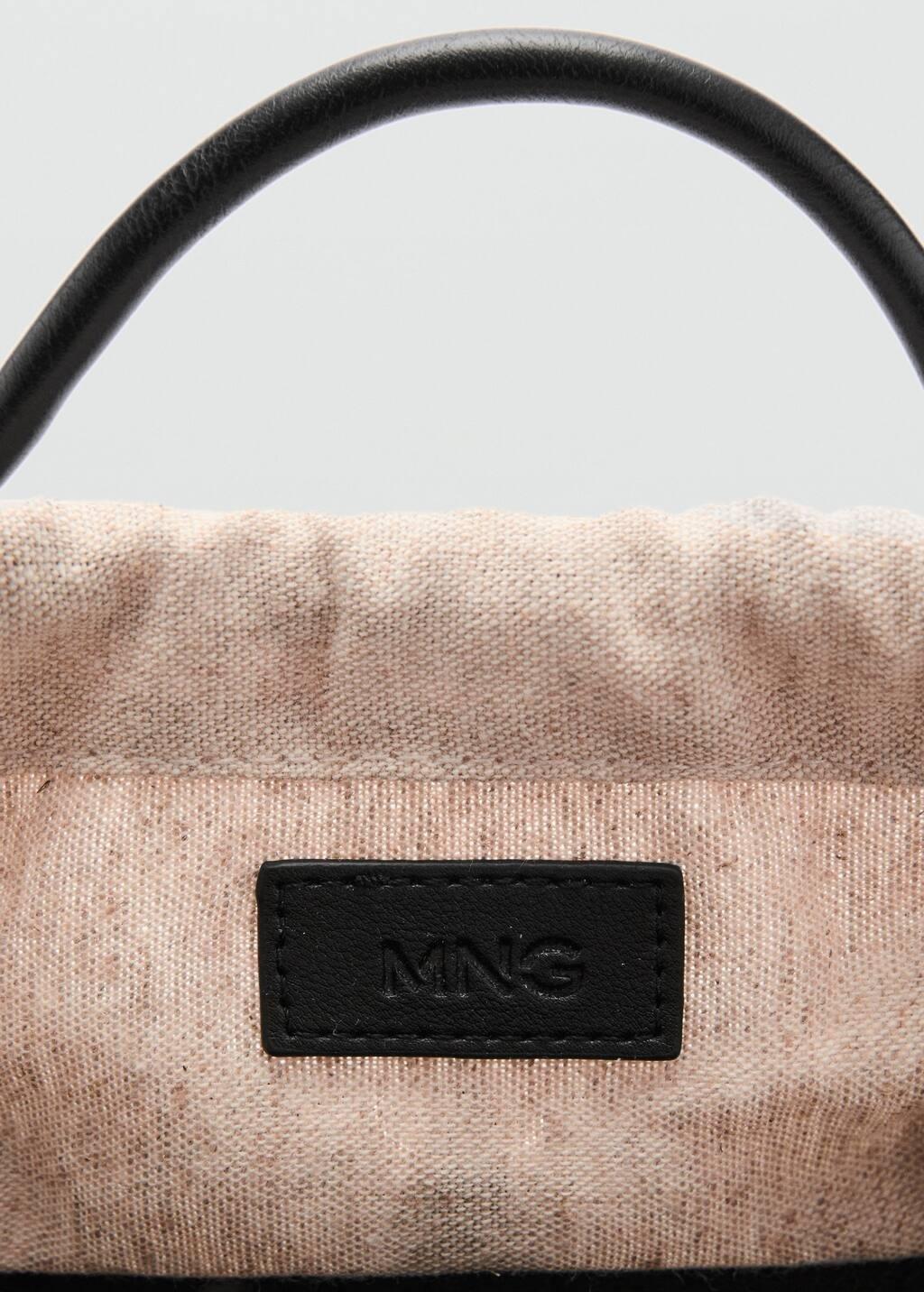 Black Mini Shopper-Style Shoulder Bag, 0201_99, large image number 4