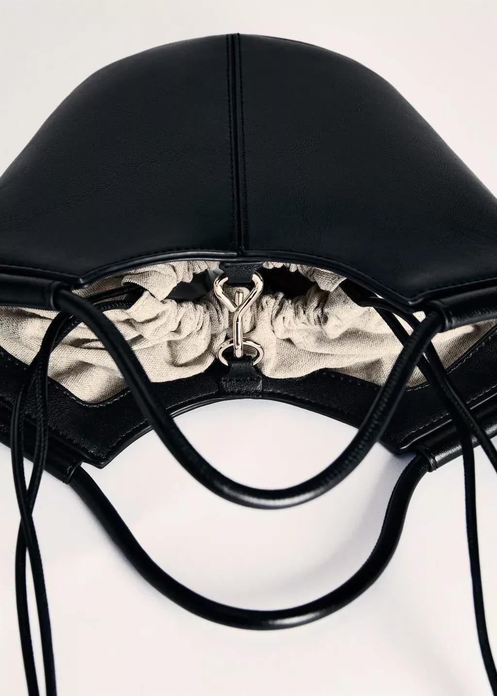 Black Mini Shopper-Style Shoulder Bag, 0201_99, large image number 5