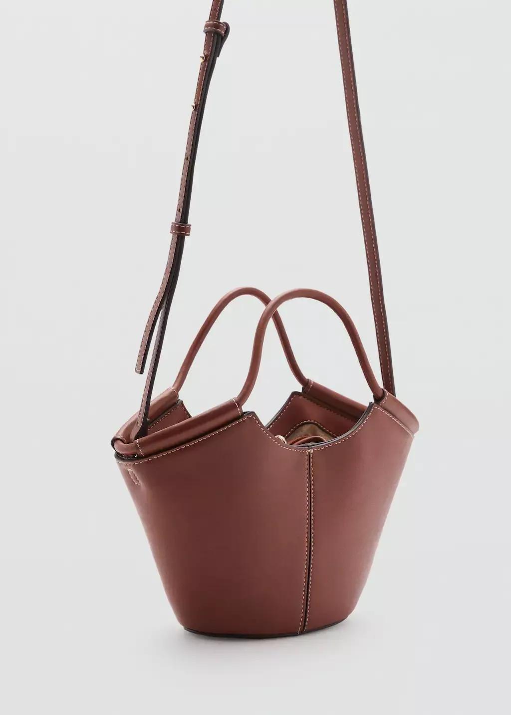 Brown Mini Shopper-Style Shoulder Bag, 0201_CU, large image number 0