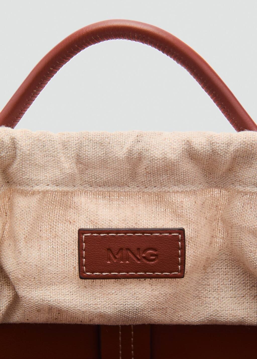 Brown Mini Shopper-Style Shoulder Bag, 0201_CU, large image number 4