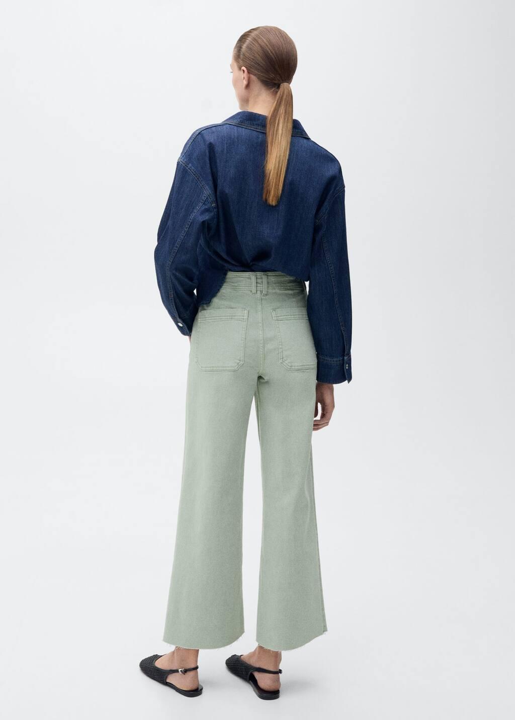 Turquoise Catherin Culotte High-Rise Jeans, , large image number 5