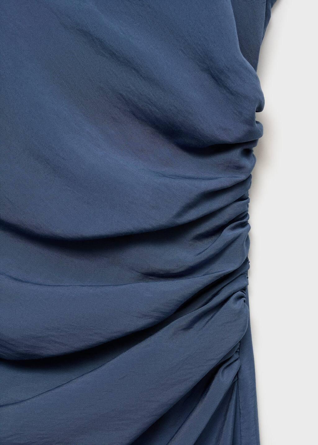 Blue Draped Straight Dress, , large image number 7
