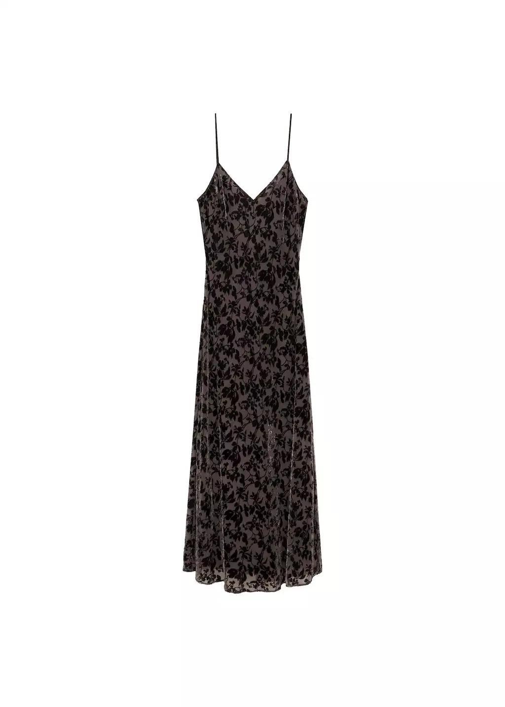 DARK BROWN Devor� floral dress, , large image number 3