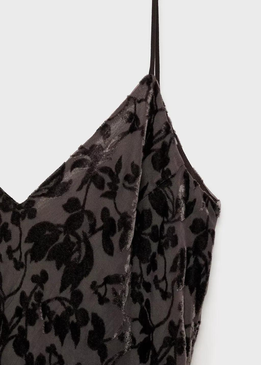 DARK BROWN Devor� floral dress, , large image number 5