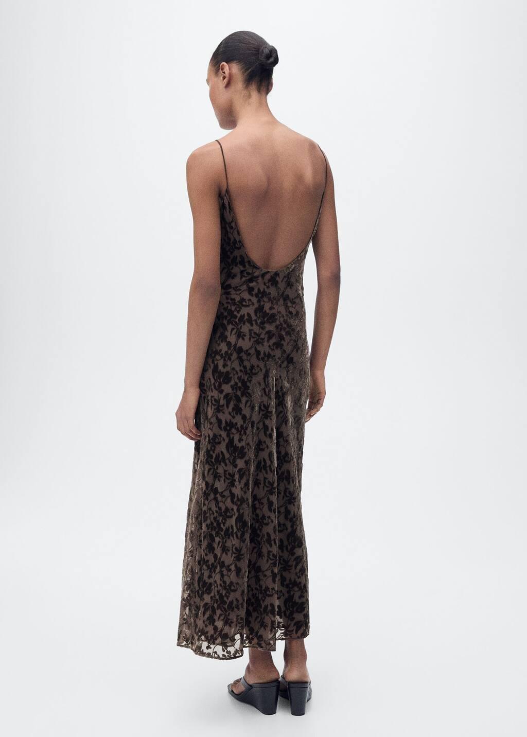 DARK BROWN Devor� floral dress, , large image number 7