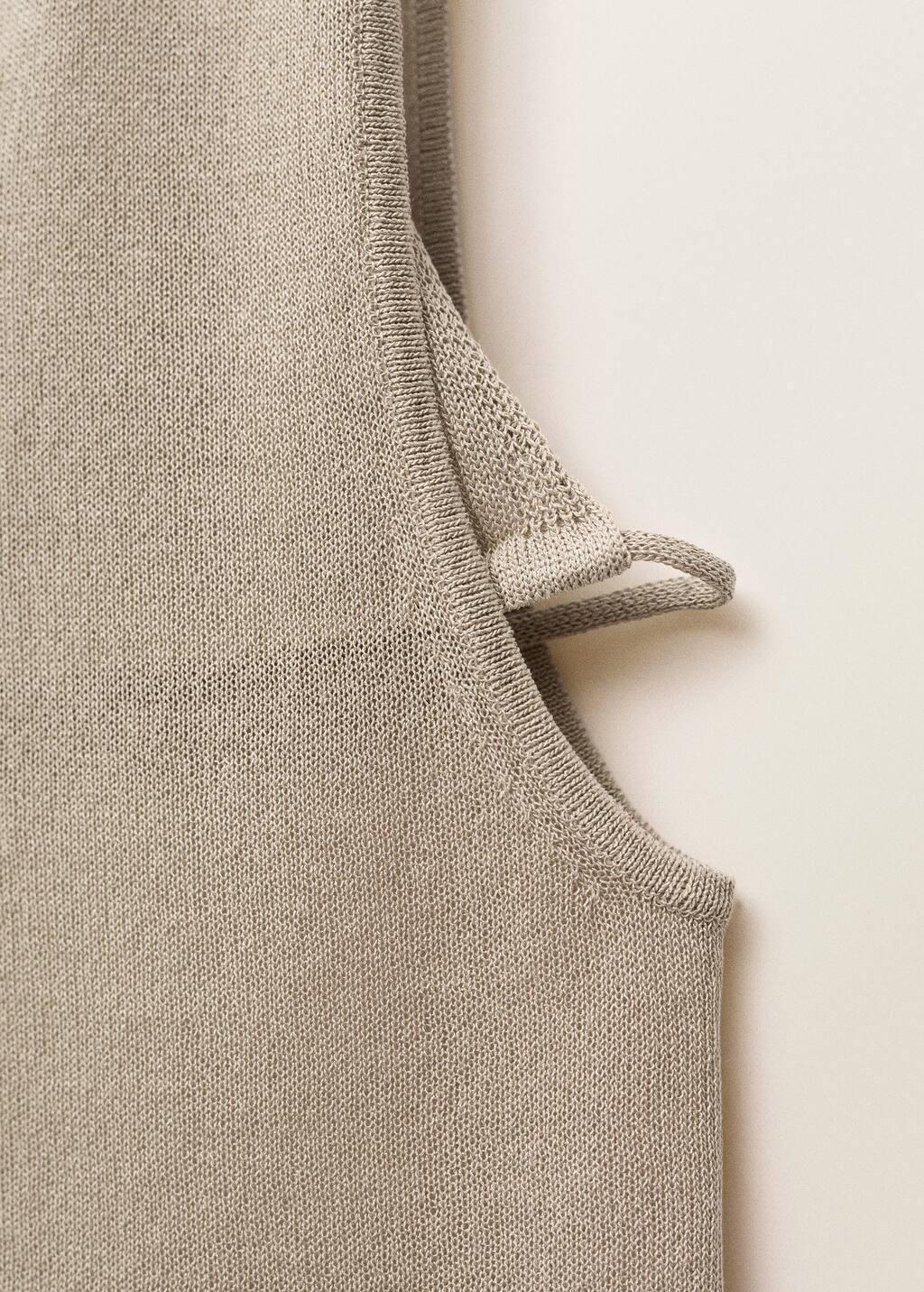 Beige Contrasting Knit Top, , large image number 4