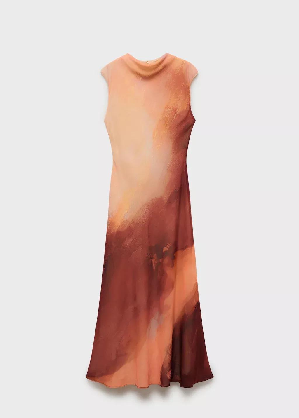 LT-PASTEL ORANGE Long gradient dress, , large image number 3