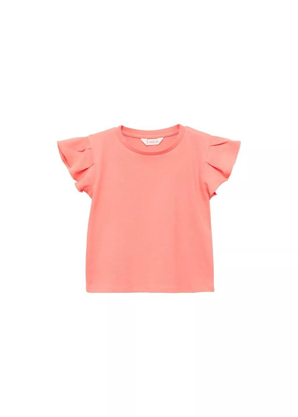 Red Ruffled Sleeve T-Shirt, Baby Girl, , large image number 0