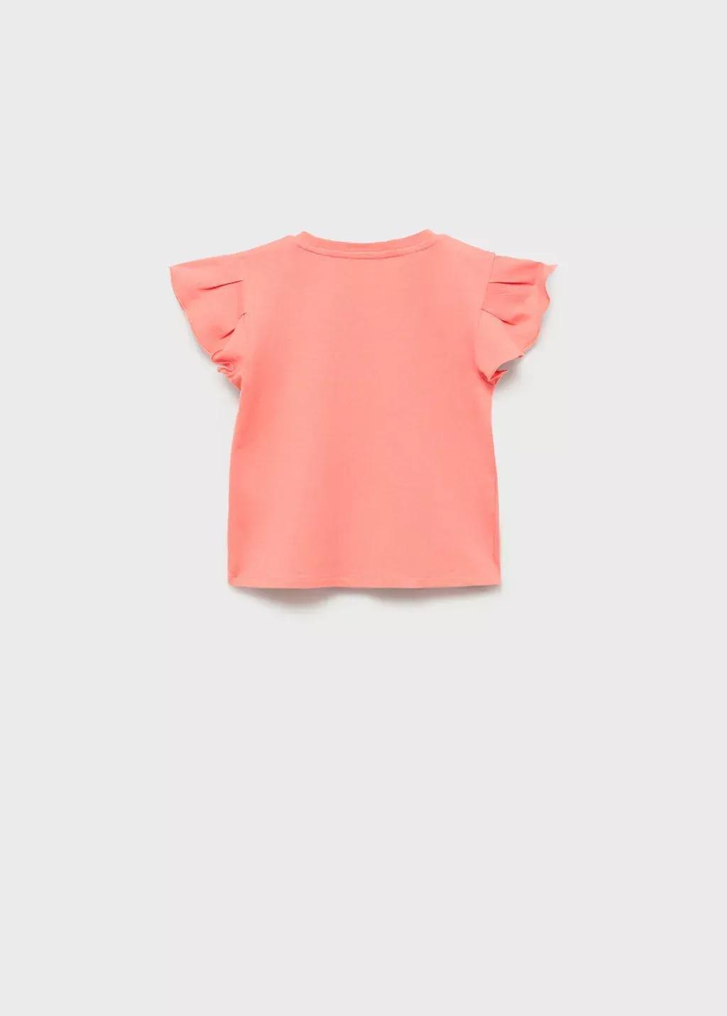 Red Ruffled Sleeve T-Shirt, Baby Girl, , large image number 1