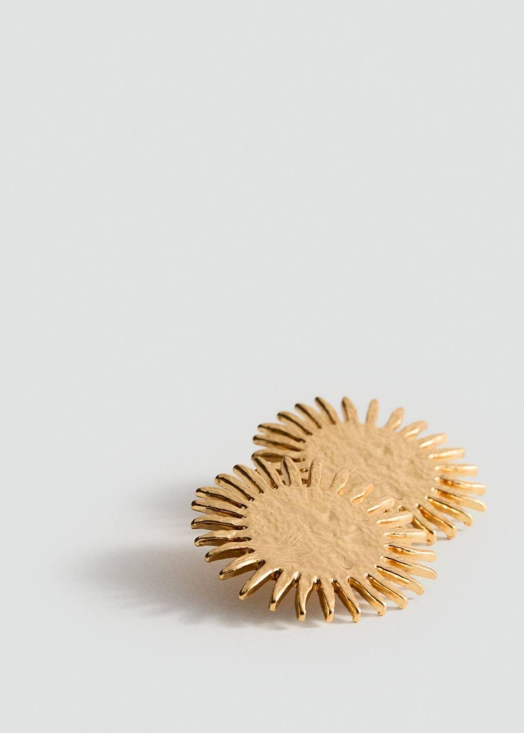 Gold Sun Design Earrings, 0201_OR, large image number 0
