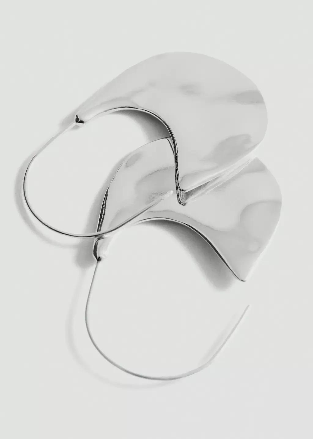 Silver Oval-Design Earrings, 0201_PL, large image number 0