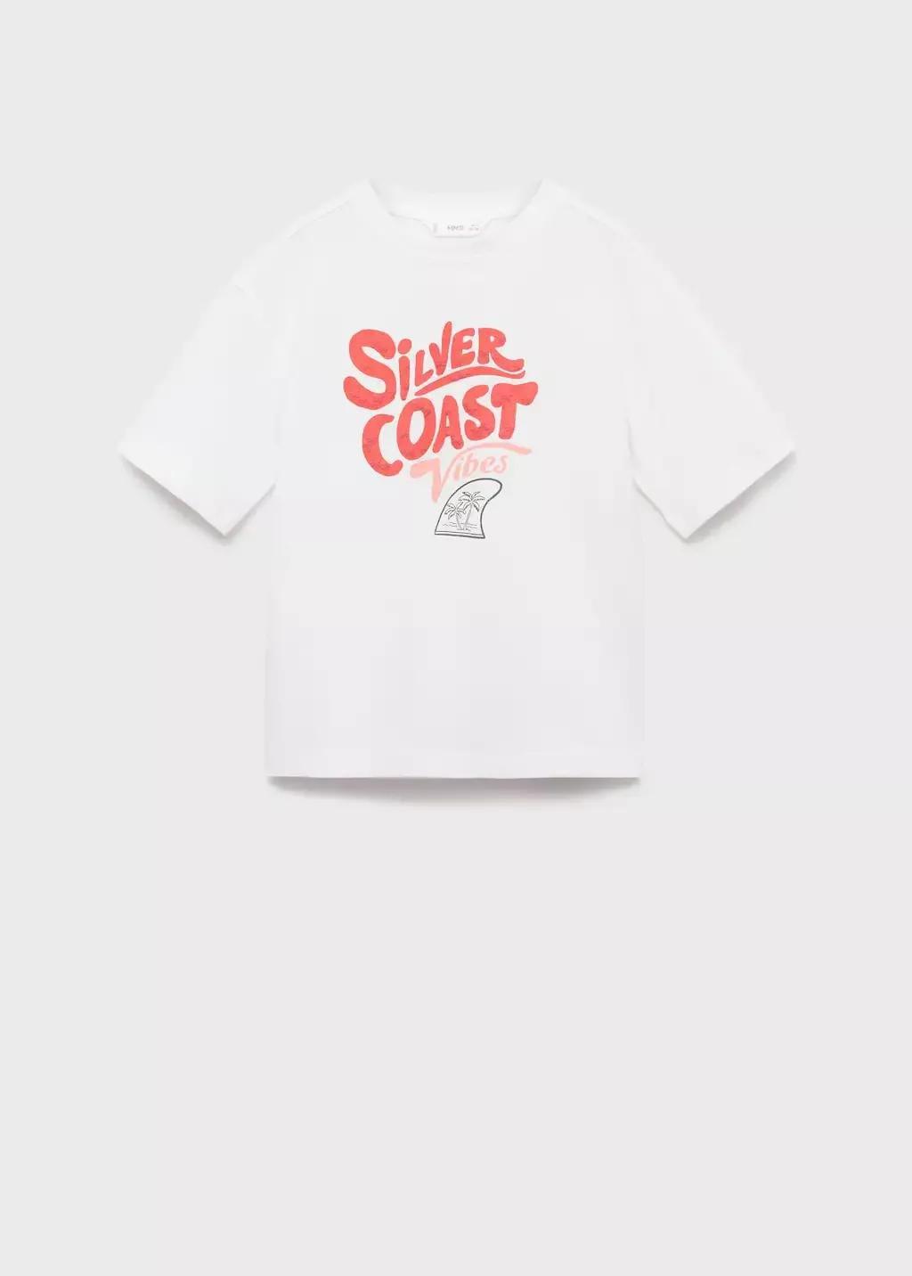 White Embossed Message T-Shirt, Kids Boy, , large image number 0