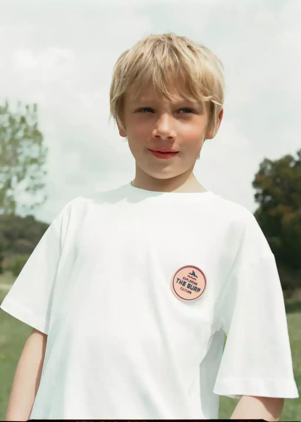 White Surf Printed T-Shirt, Kids Boy, , large image number 3