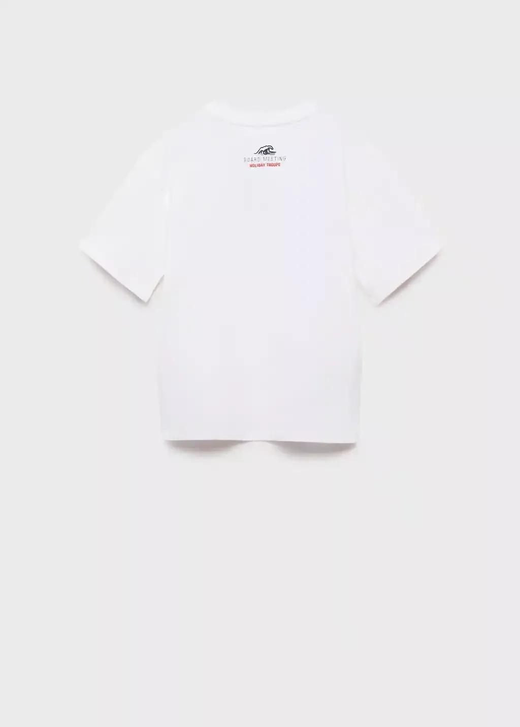 White Embossed Printed T-Shirt, Kids Boy, , large image number 1