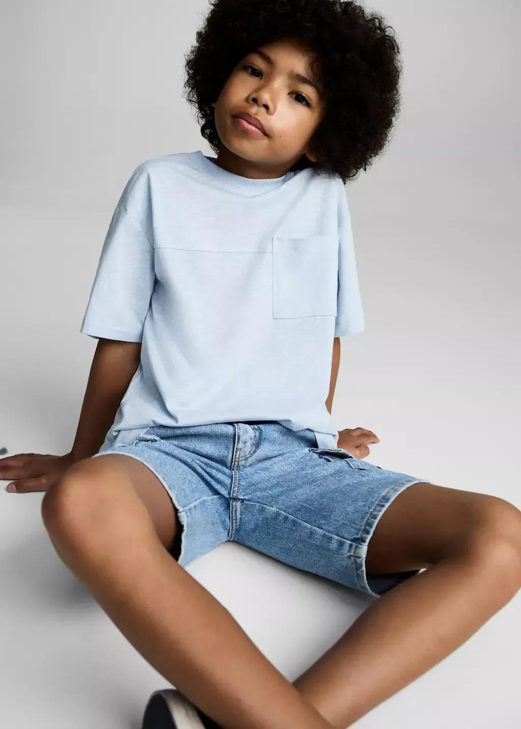 Blue Patch Pocket T-Shirt, Kids Boy, , large image number 2