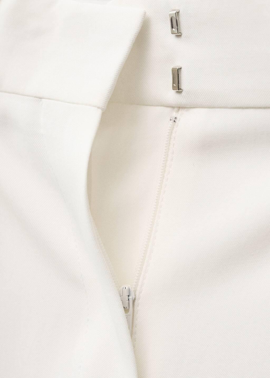 White Lyocell Suit Trousers With Pleats, , large image number 5