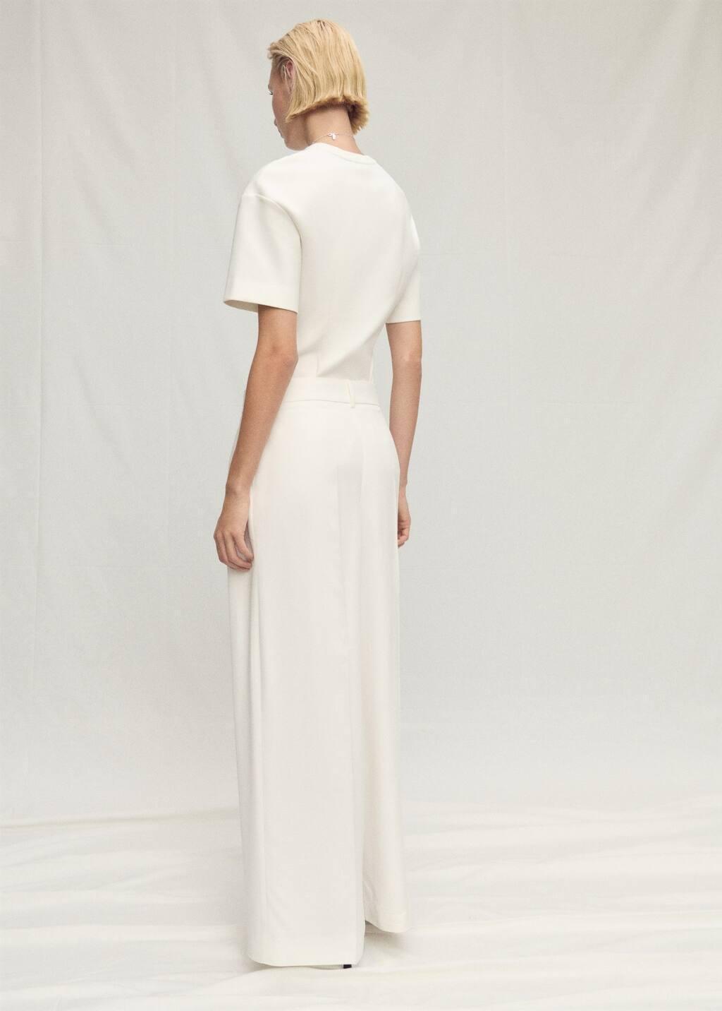 White Lyocell Suit Trousers With Pleats, , large image number 6