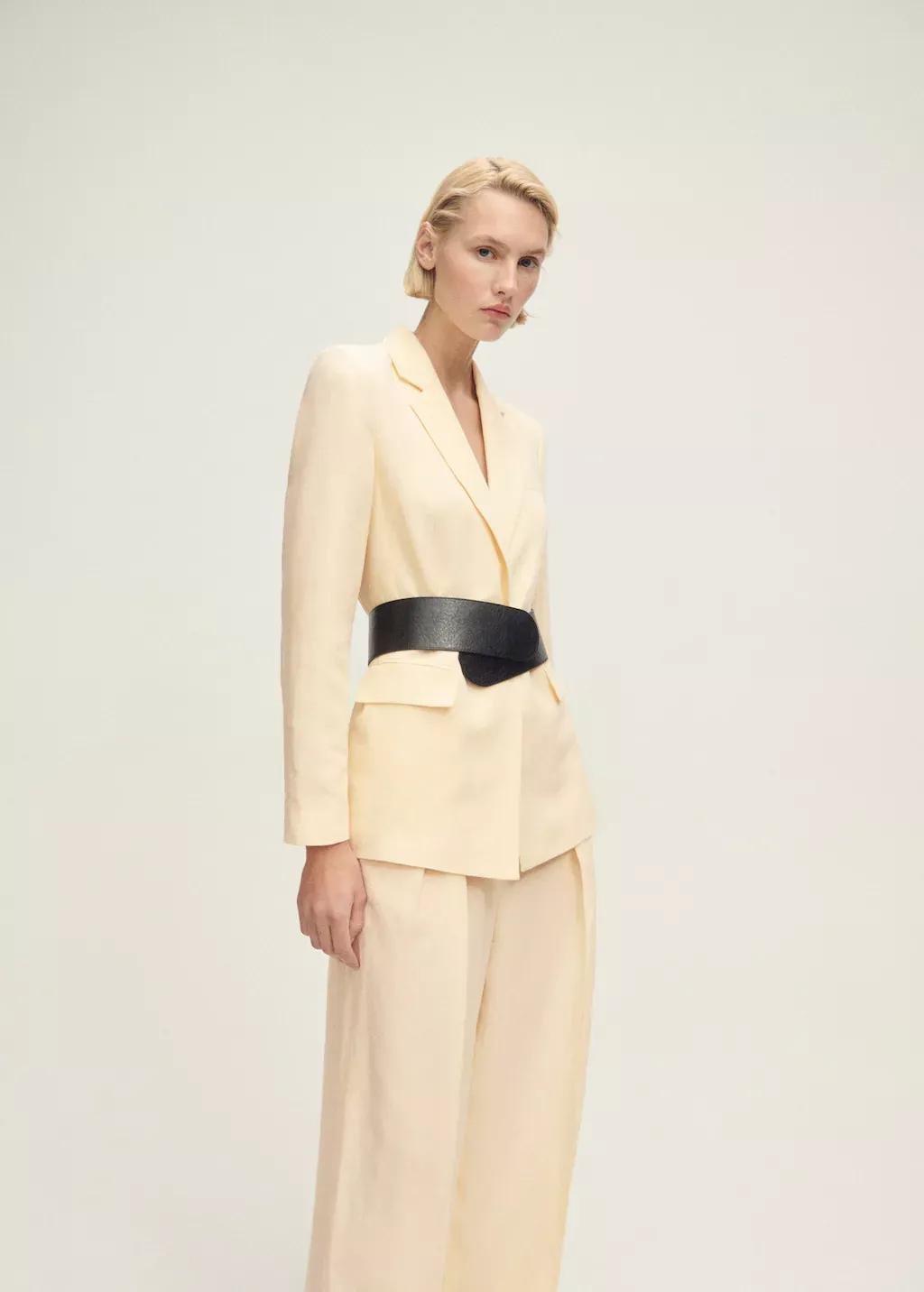 YELLOW Straight-fit linen-blend suit trousers, , large image number 2