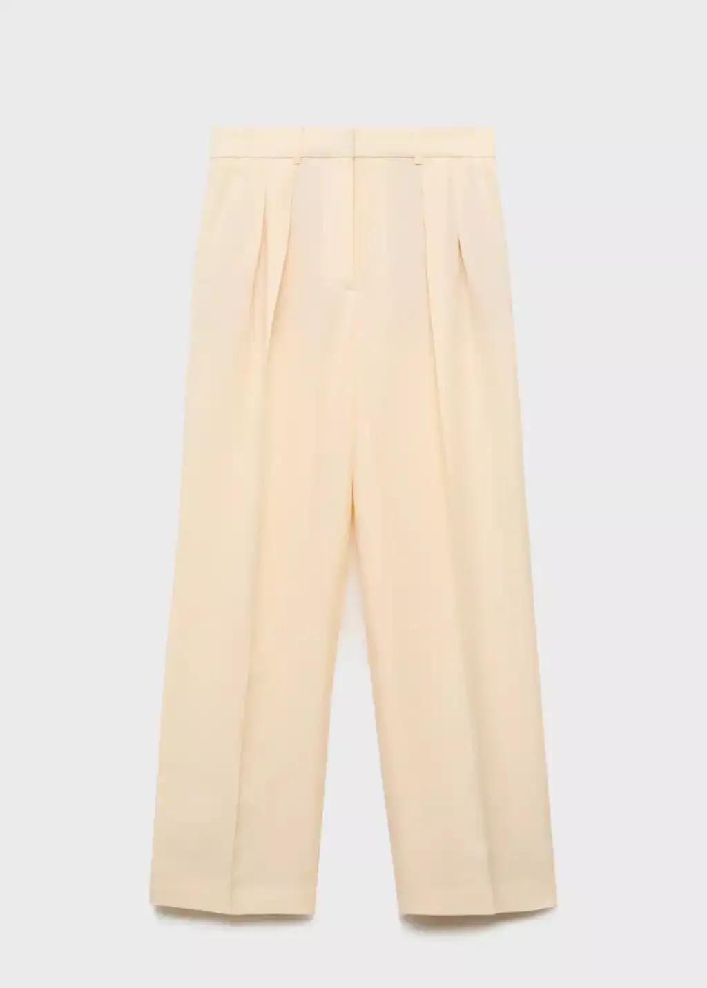 YELLOW Straight-fit linen-blend suit trousers, , large image number 3