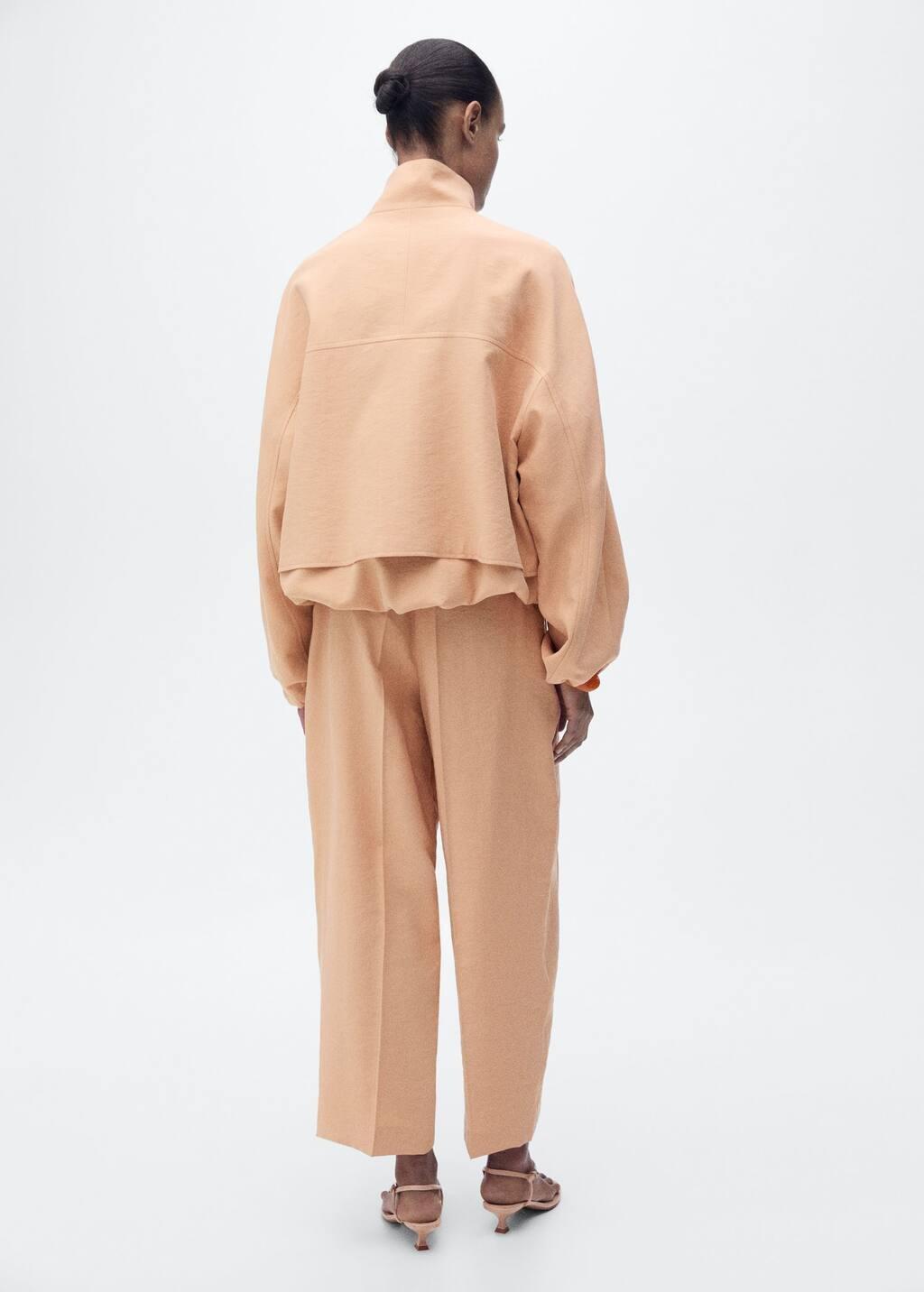 Pink Lt Pastel Straight-Fit Lyocell Trousers With Pleats, , large image number 6
