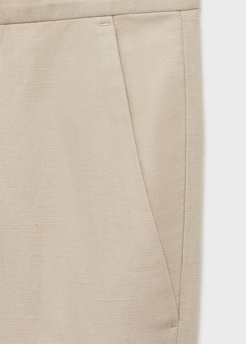 Brown Lt Pastel Regular-Fit Linen Trousers, , large image number 5