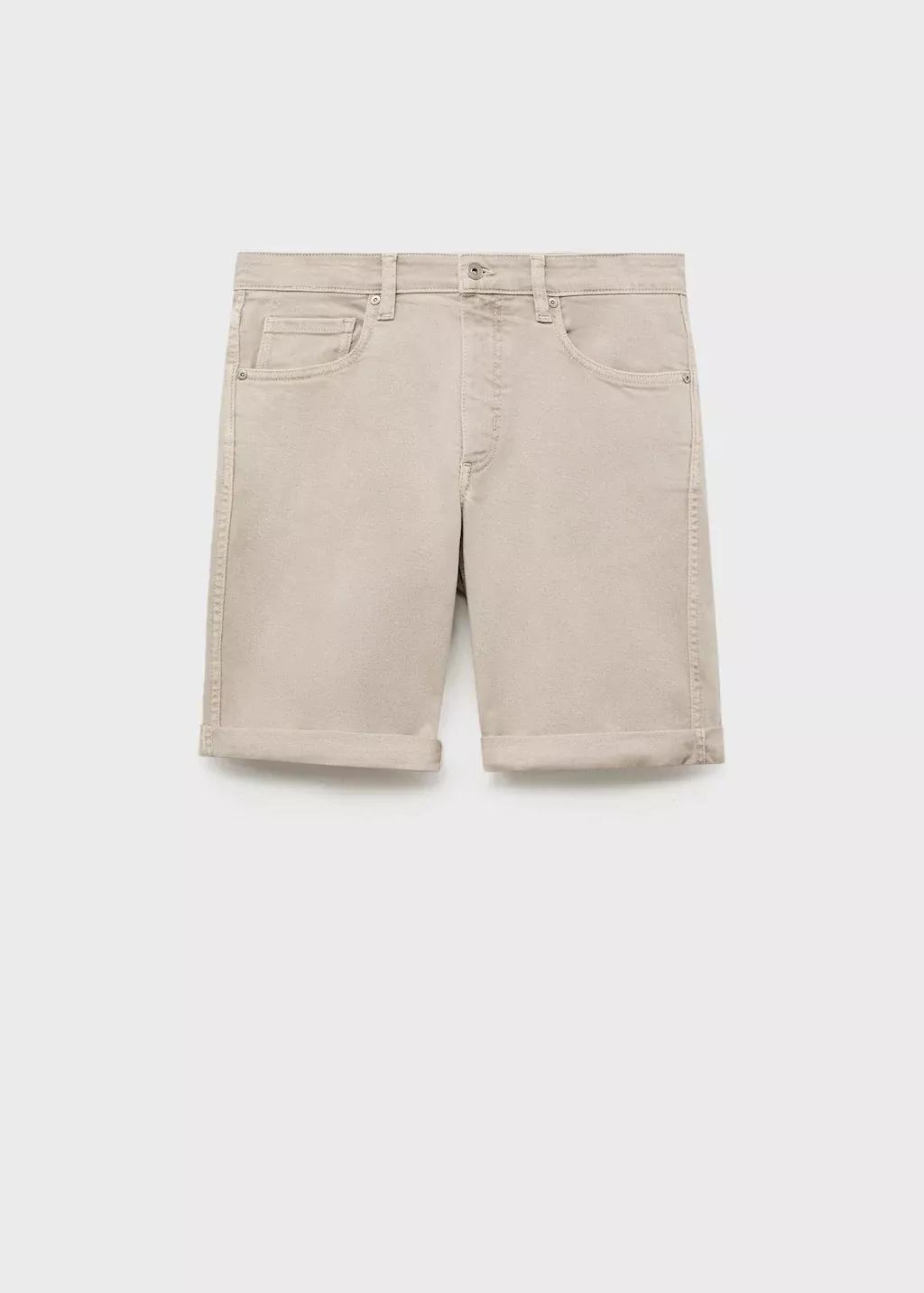 Brown Lt Pastel Slim Fit Cotton Bermuda Shorts, , large image number 3
