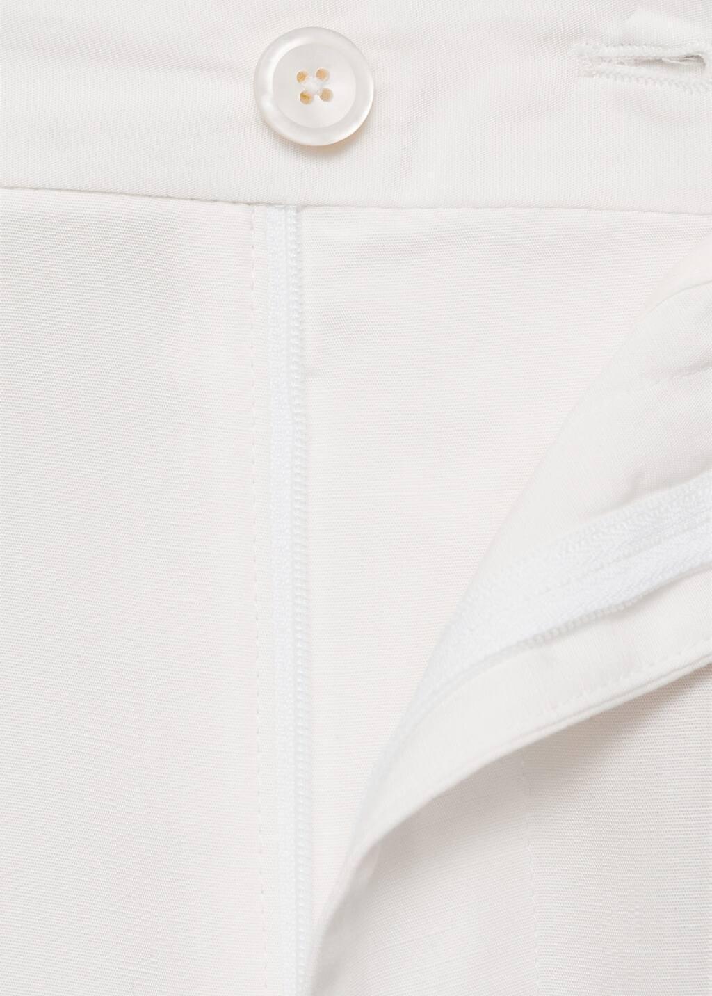 White Linen Lyocell Bermuda Shorts Slim Fit, , large image number 6