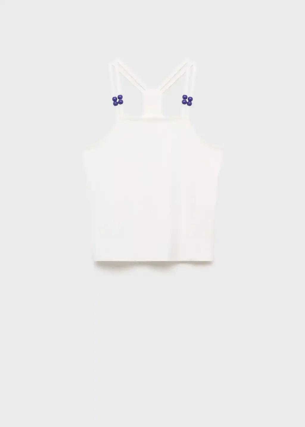 White Bead Detail T-Shirt, Kids Girl, , large image number 3