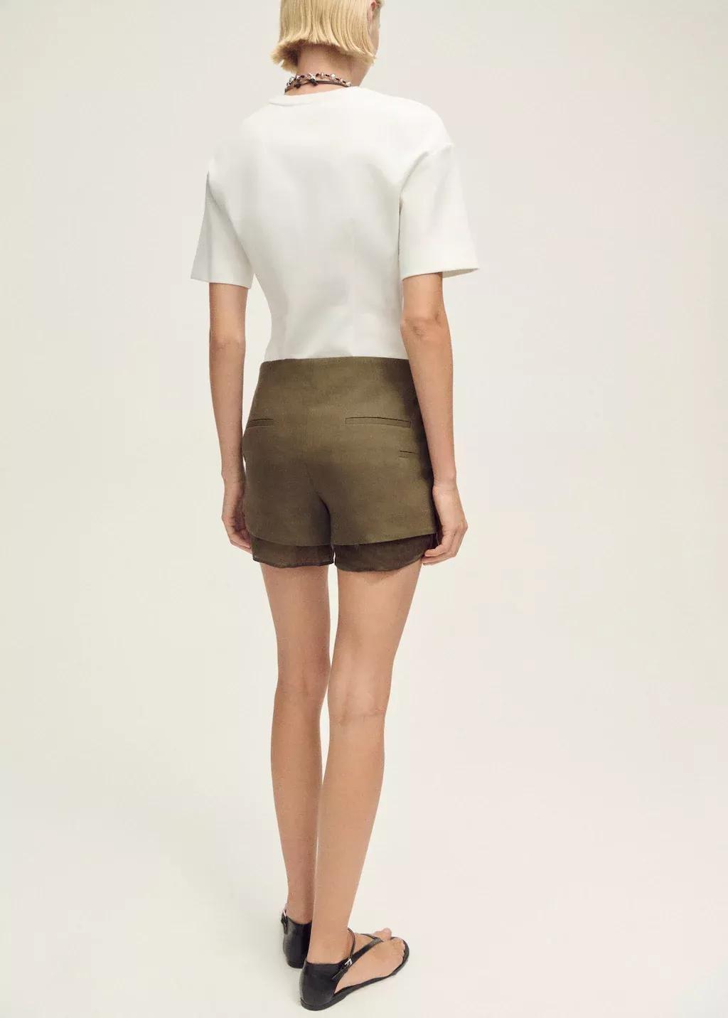 WHITE Short-sleeved peplum t-shirt, , large image number 5