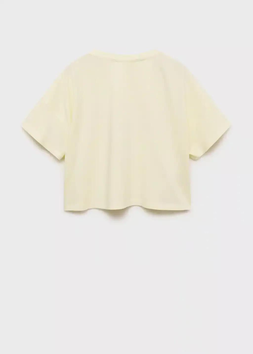 Yellow Embossed Message T-Shirt, Kids Girl, , large image number 1