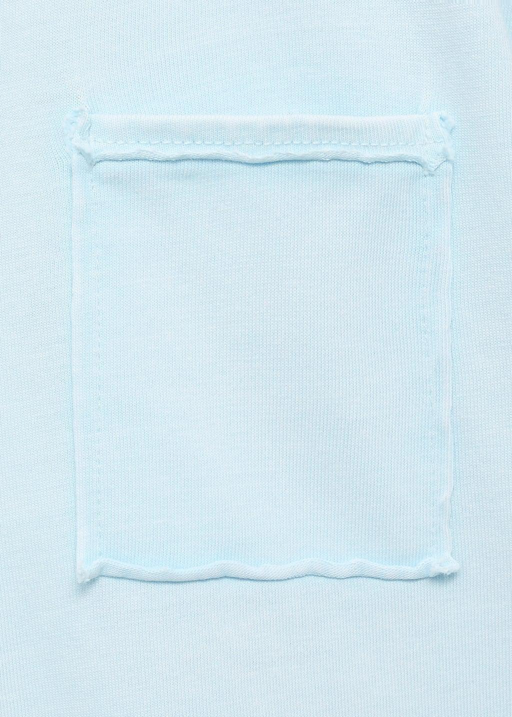 Blue Lt Pastel Cropped T-Shirt With Pocket, Kids Girl, , large image number 2