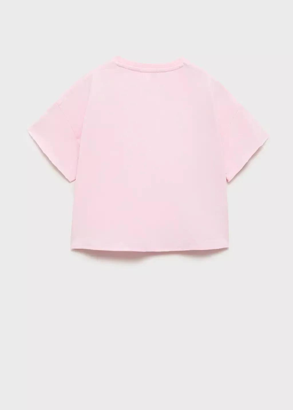 Pink Cropped T-Shirt With Pocket, Kids Girl, , large image number 1