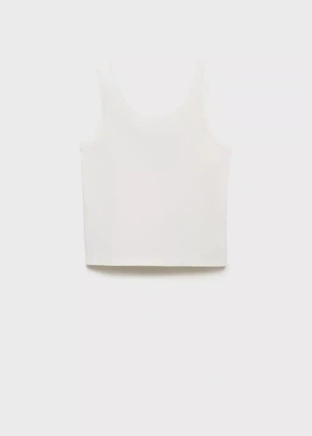 White Tank Top With Embroidered Detail, Kids Girl, , large image number 3