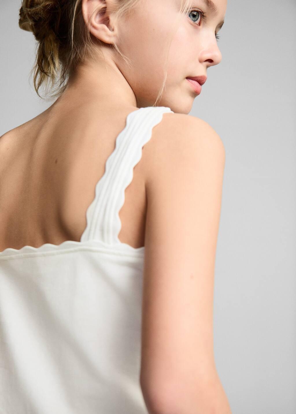 White Tank Top With Embroidered Detail, Kids Girl, , large image number 4