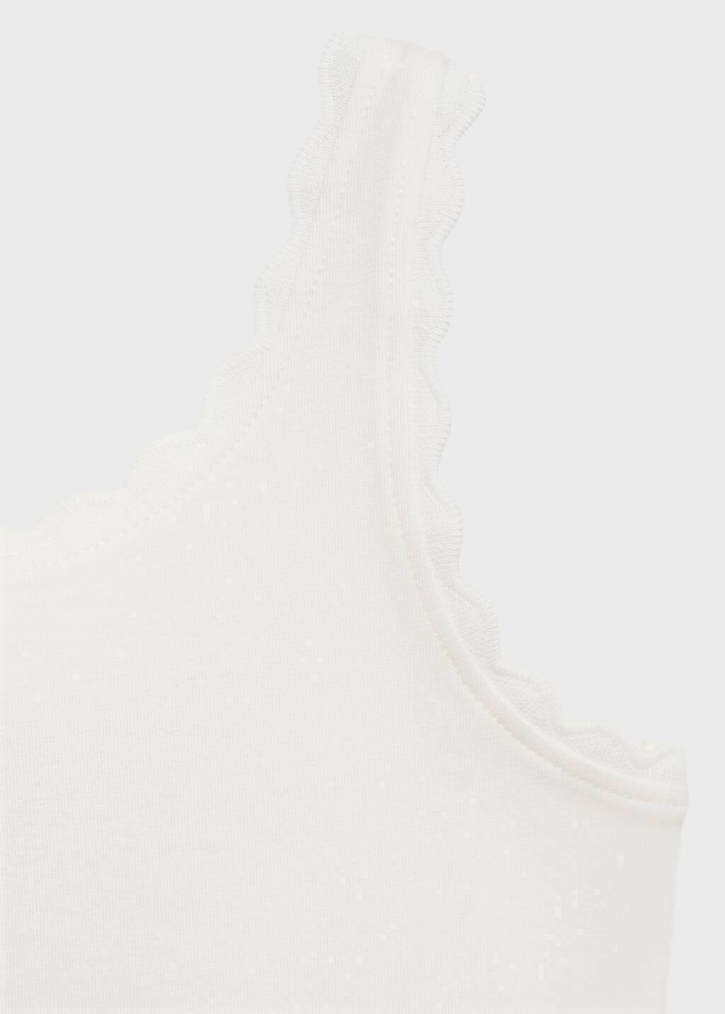 White Tank Top With Embroidered Detail, Kids Girl, , large image number 5