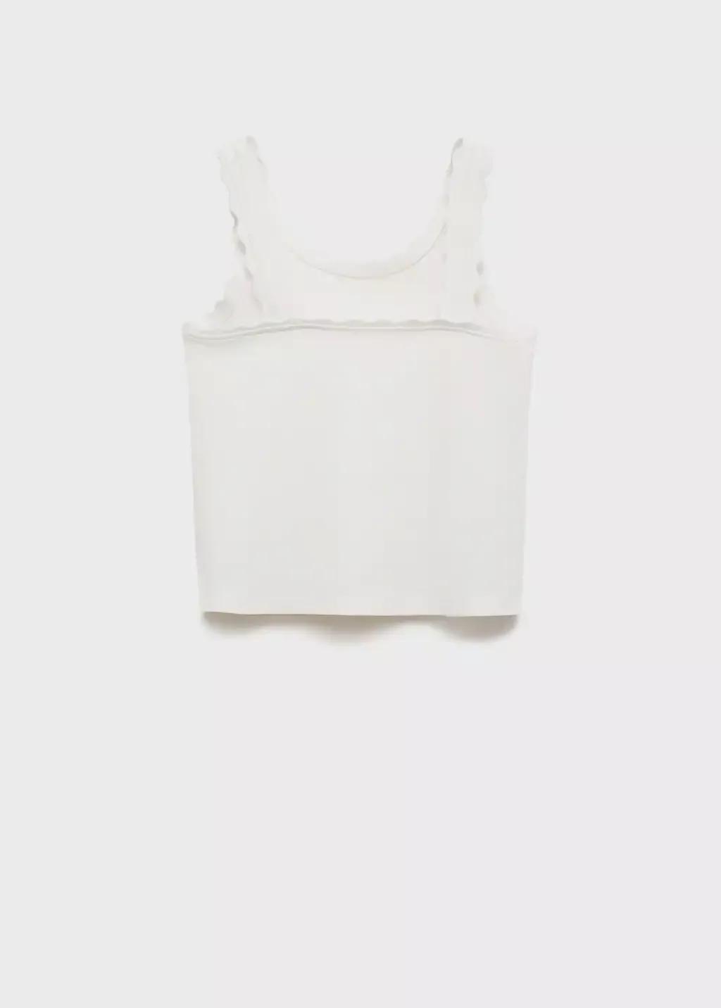White Tank Top With Embroidered Detail, Kids Girl, , large image number 6