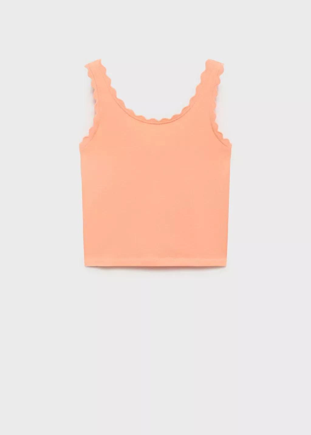 Orange Tank Top With Embroidered Detail, Kids Girl, , large image number 0