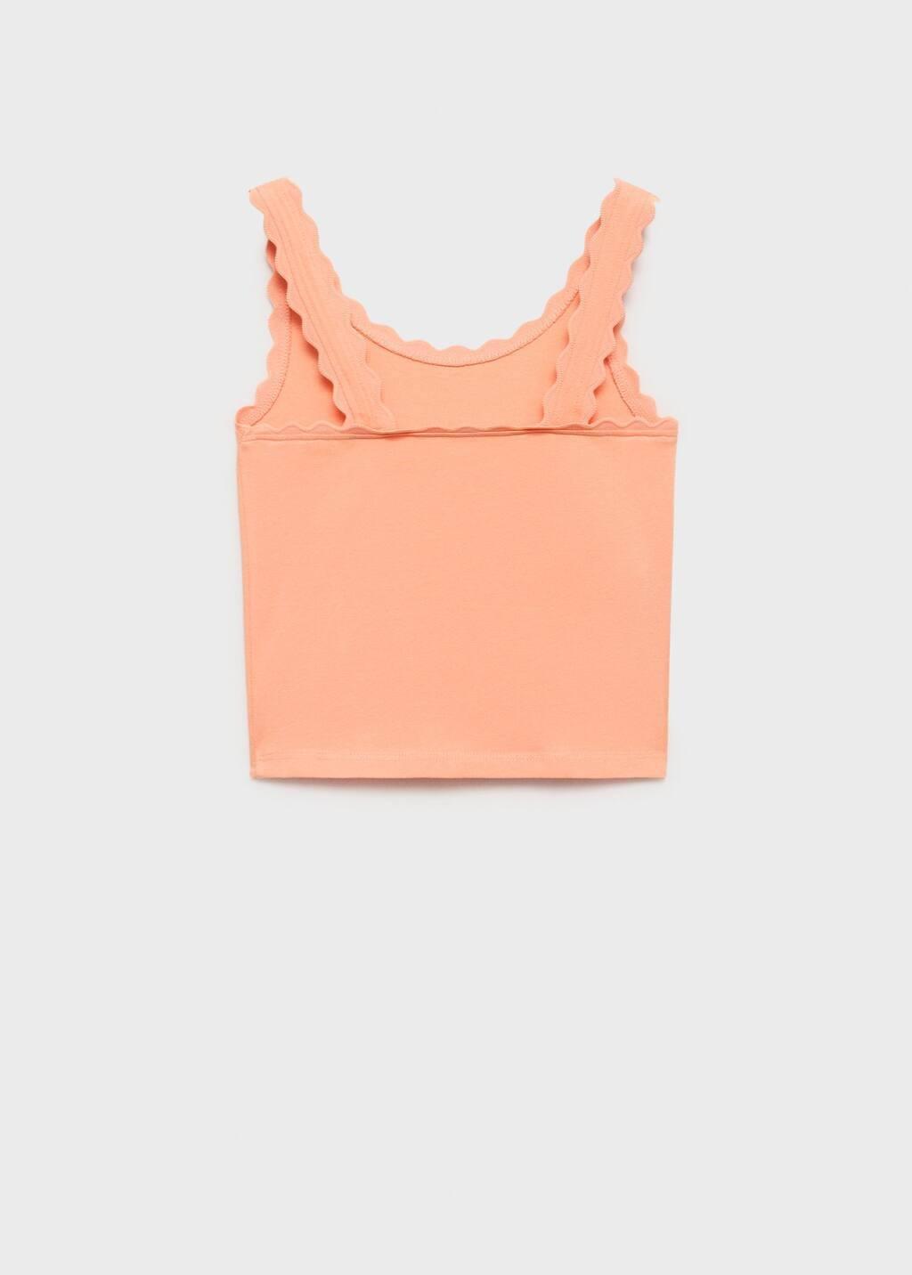 Orange Tank Top With Embroidered Detail, Kids Girl, , large image number 1