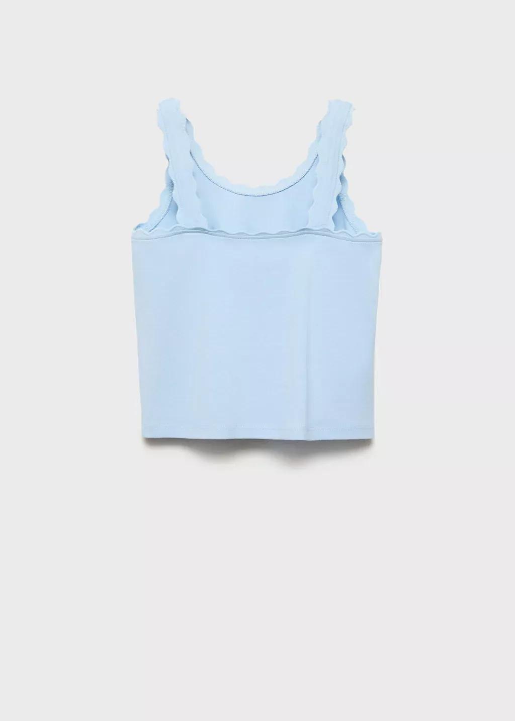 Blue Lt Pastel Tank Top With Embroidered Detail, Kids Girl, , large image number 1