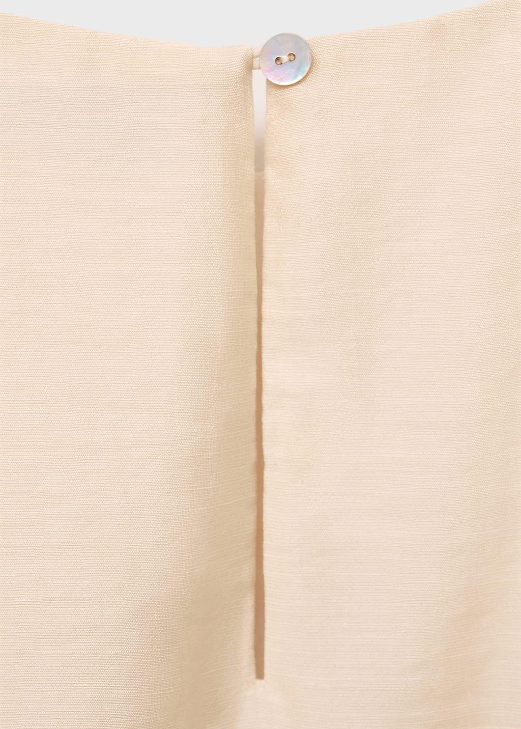 Beige Lyocell-Blend Top With Puffed Hem, , large image number 4