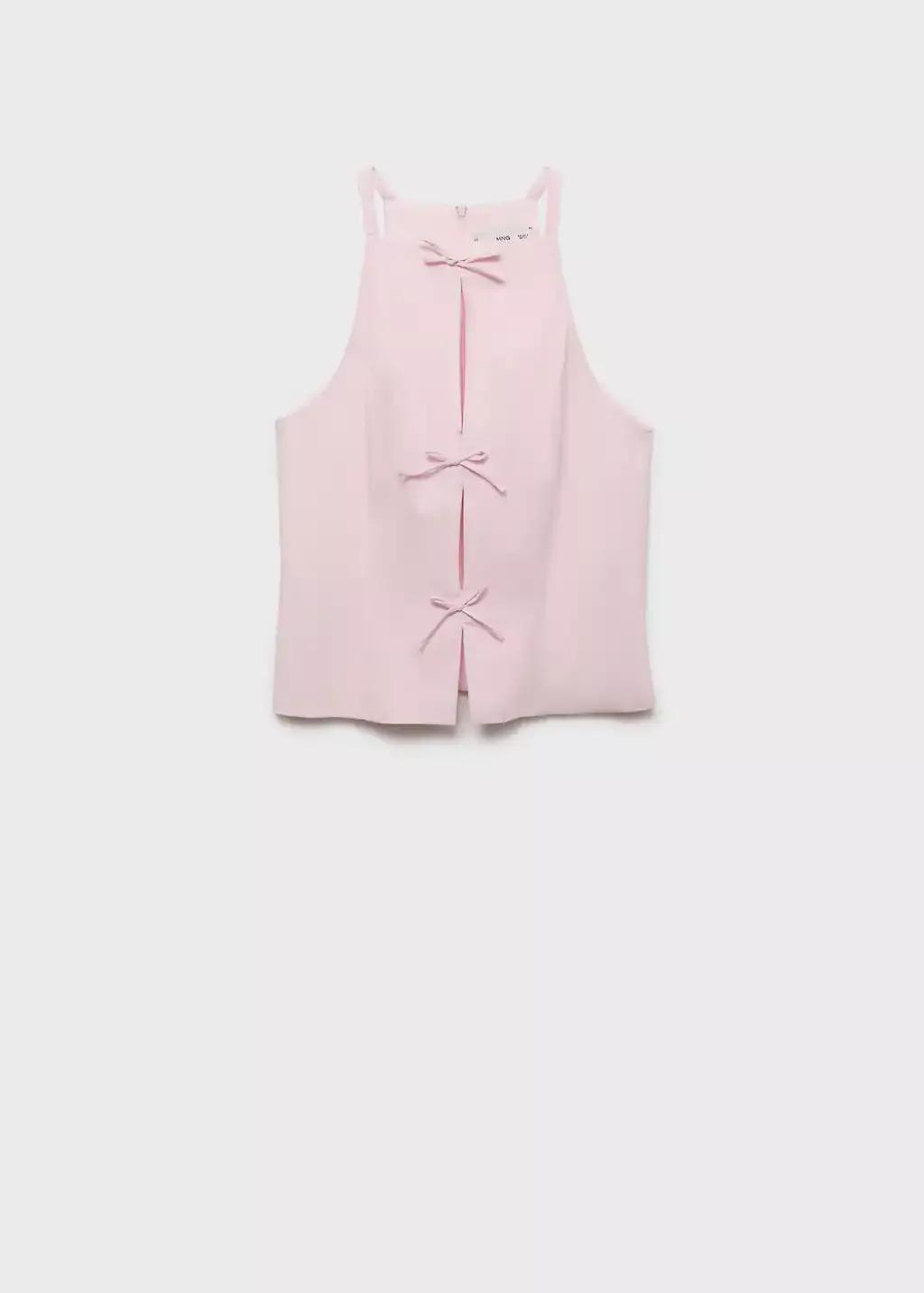 LT-PASTEL PINK Halter top with bows, , large image number 3