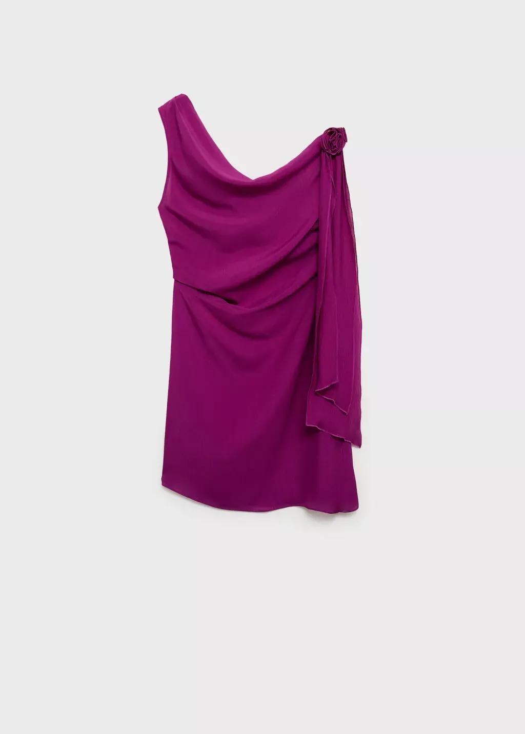 Purple Long Top With Flower Detail, , large image number 2
