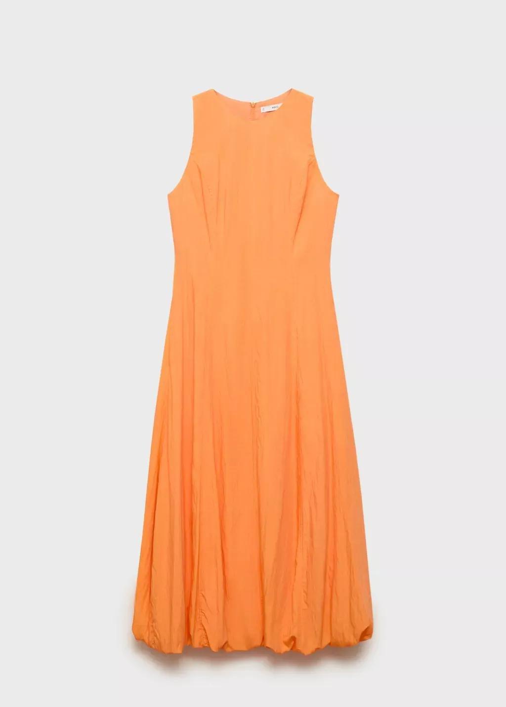 ORANGE Midi-dress with puffed hem, , large image number 3