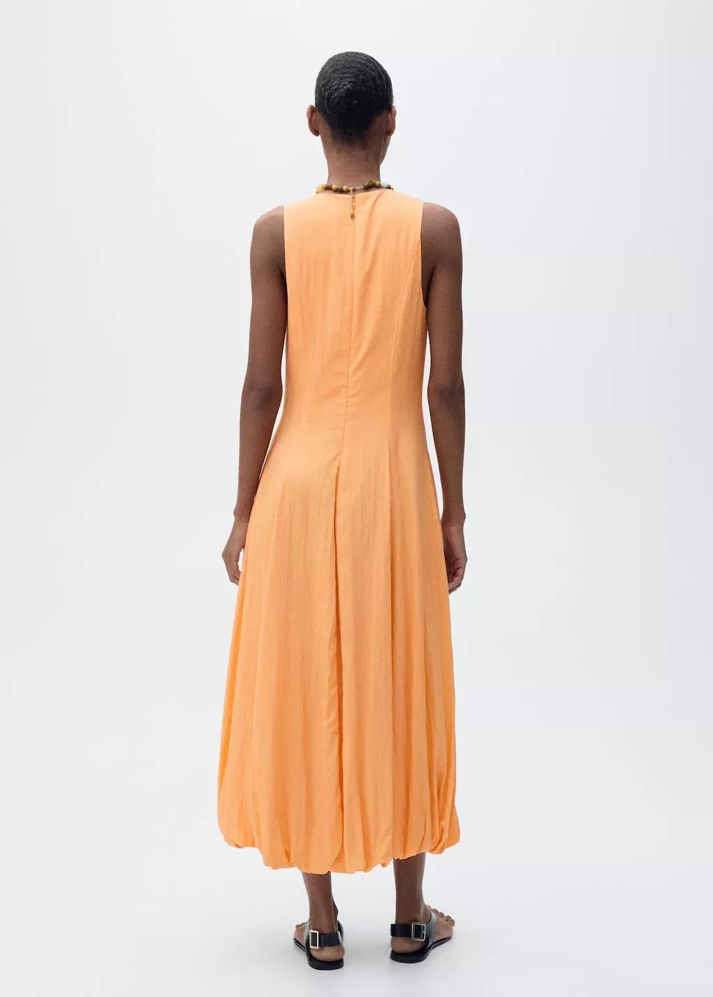 ORANGE Midi-dress with puffed hem, , large image number 4
